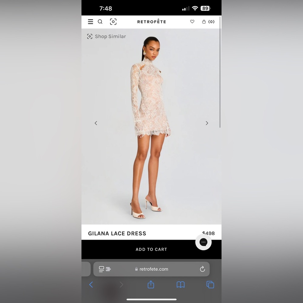 Retrofête Lace Dress in Cream